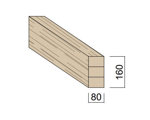Poutre Lamellée-collée Epicéa 80 x 160 mm
