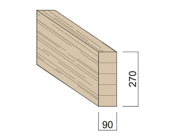 Poutre Lamellée-collée Epicéa 90 x 270 mm