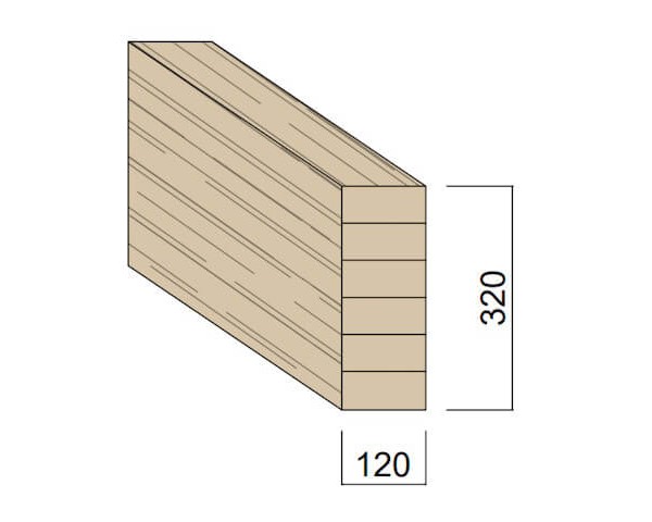 Poutre Lamellée-collée Epicéa 120 x 320 mm