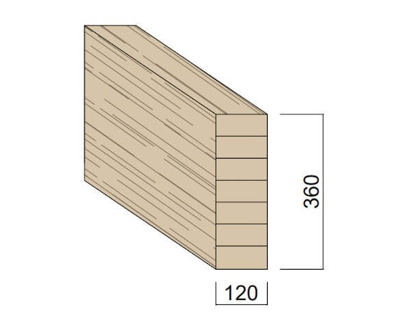 Poutre Lamellée-collée Epicéa 120 x 360 mm