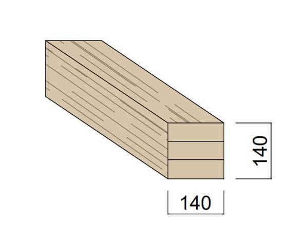 copy of Poutre Lamellée-collée Epicéa 140 x 140 mm