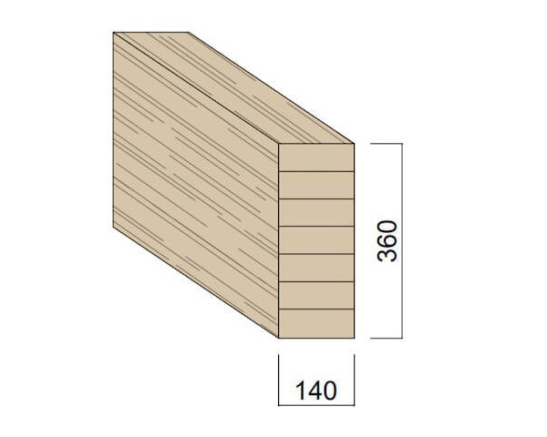 Poutre Lamellée-collée Epicéa 140 x 360 mm