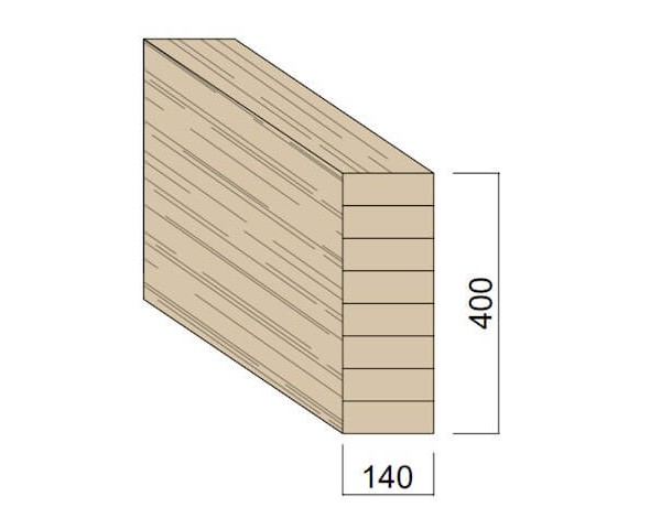 Poutre Lamellée-collée Epicéa 140 x 400 mm