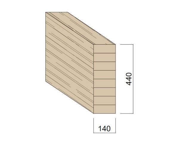 Poutre Lamellée-collée Epicéa 140 x 440 mm