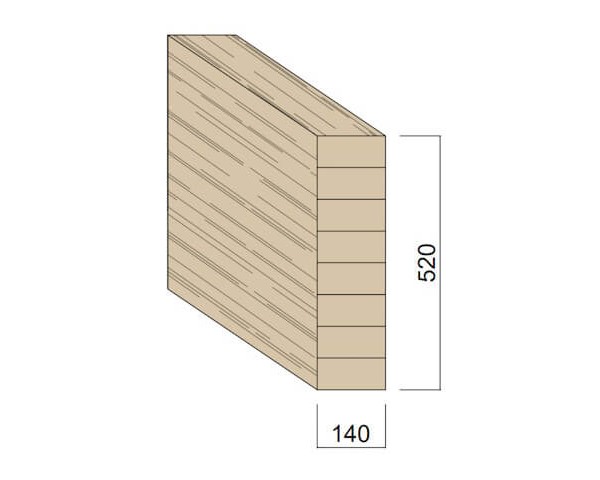 Poutre Lamellée-collée Epicéa 140 x 520 mm
