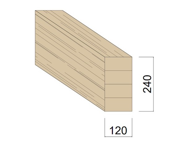 Poutre Contre-collée Epicéa 120 x 240 mm