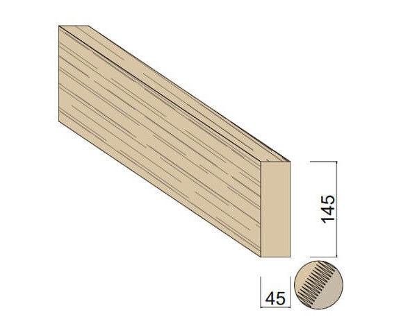 Poutre Contre-collée BMA KVH Épicéa 45 x 145 mm