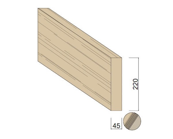 Poutre Contre-collée BMA KVH Épicéa 45 x 220 mm