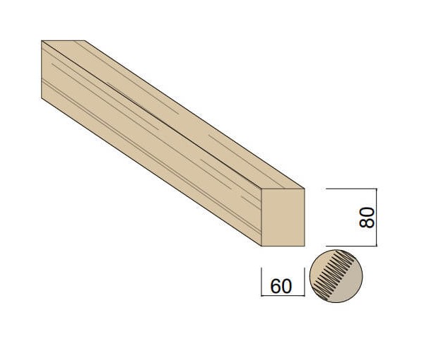 Poutre Contre-collée BMA KVH Épicéa 60 x 80 mm