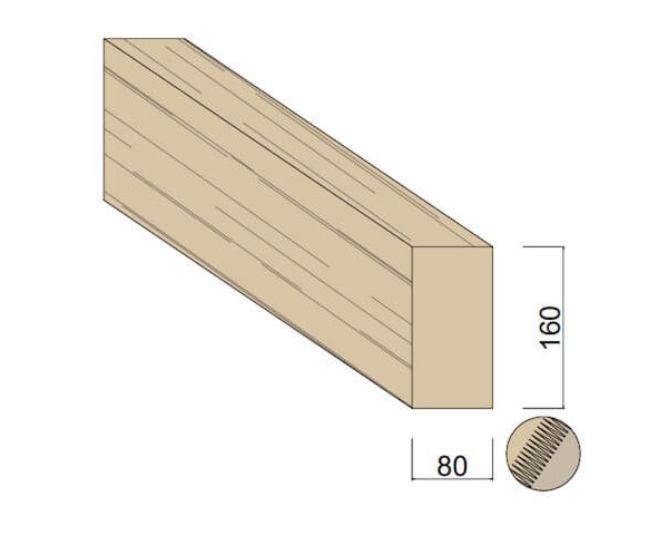 Poutre Contre-collée BMA KVH Épicéa 80 x 160 mm