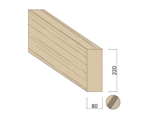 Poutre Contre-collée BMA KVH Épicéa 80 x 220 mm