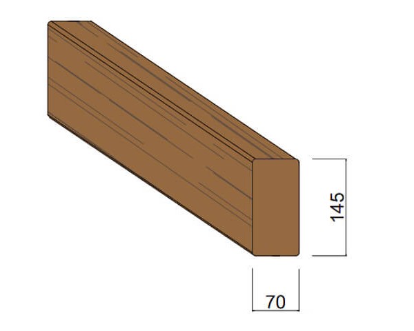 Bois d'Ossature Douglas Autoclave 70 x 145 mm