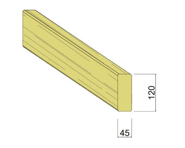 Bois d'Ossature Épicéa 45 x 120 mm