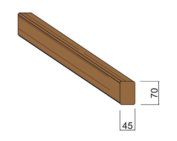 Bois d'Ossature Pin du Nord Rouge Autoclave 45 x 70 mm