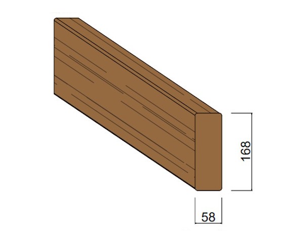 Bois d'Ossature Pin du Nord Rouge Autoclave 58 x 168 mm