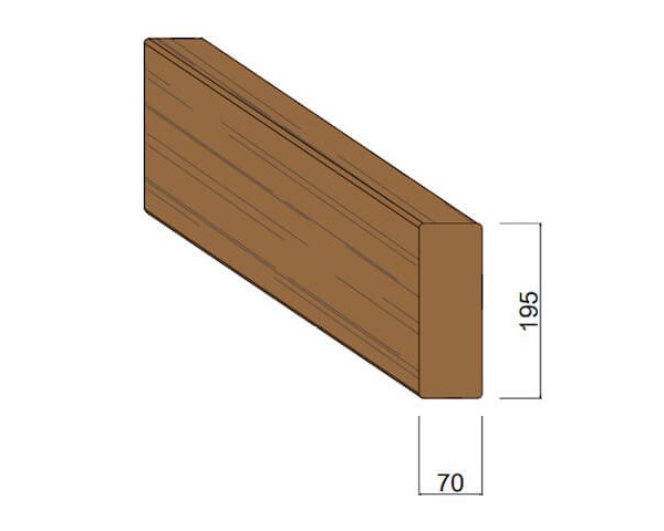 Bois d'Ossature Pin du Nord Rouge Autoclave 70 x 195 mm