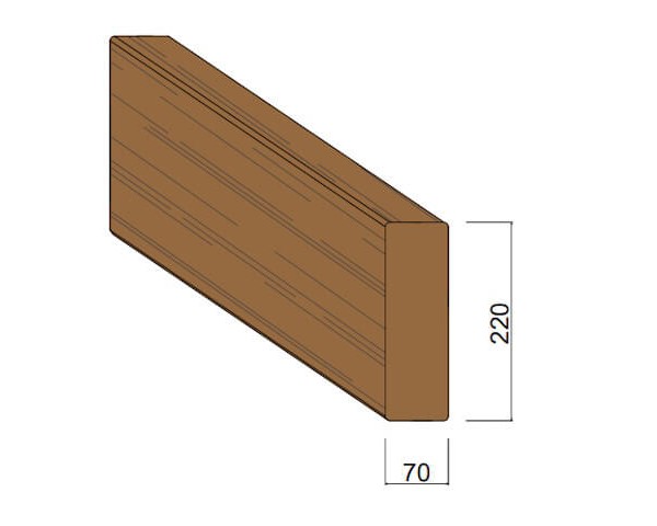 Bois d'Ossature Pin du Nord Rouge Autoclave 70 x 220 mm