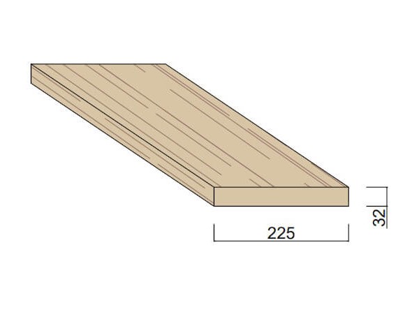 Bois du Nord Rouge 225 x 32 mm