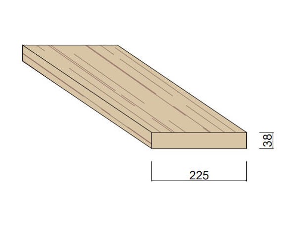 Bois du Nord Rouge 225 x 38 mm