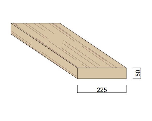 Bois du Nord Rouge 225 x 50 mm