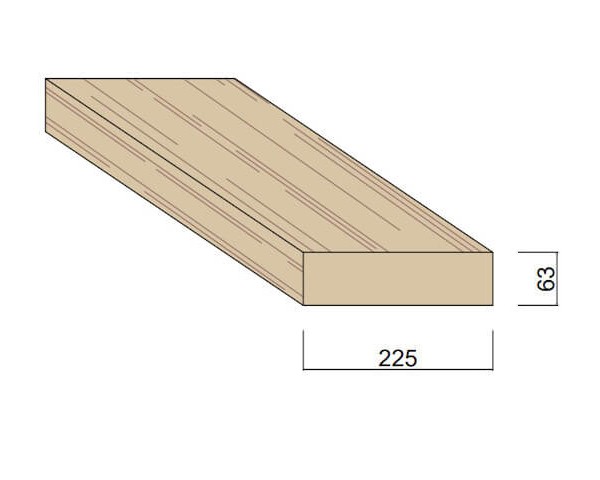 Bois du Nord Rouge 225 x 63 mm