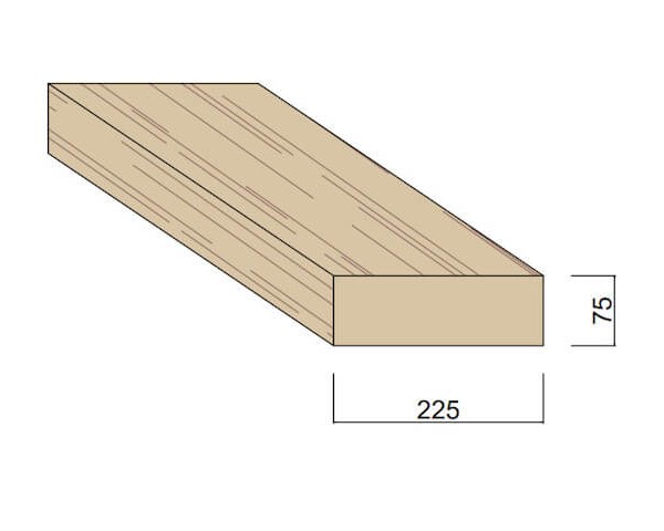 Bois du Nord Rouge 225 x 75 mm