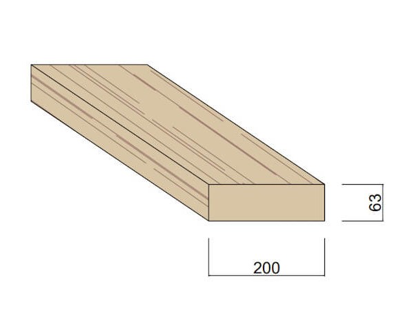 Bois du Nord Rouge 200 x 63 mm