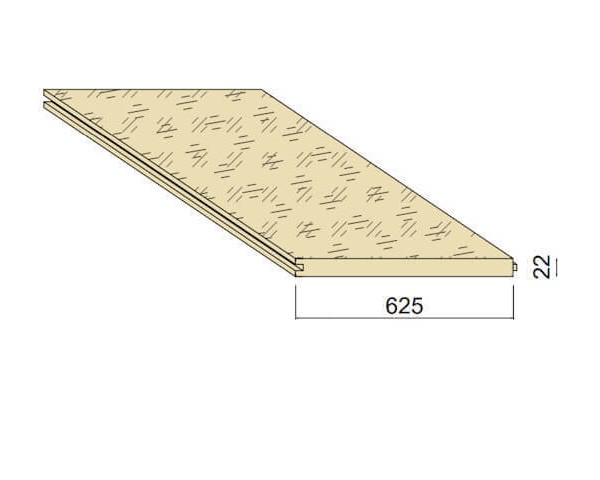 Dalle OSB3 - 2,5 m x 0,625 m - ép.22 mm