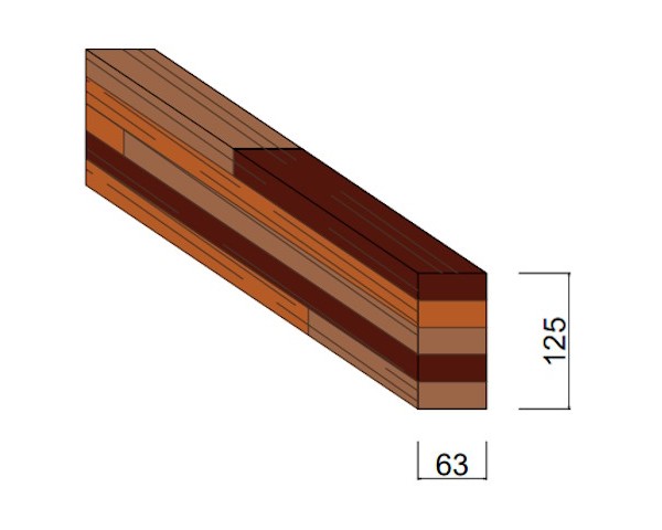 Carrelet Acajou 63 x 125 mm