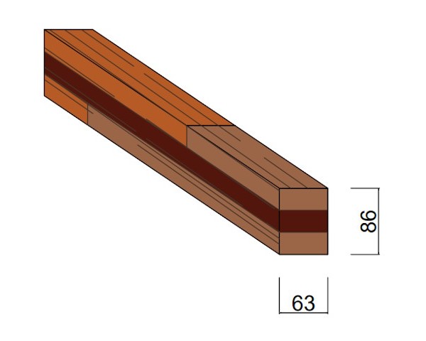 Carrelet Acajou 63 x 86 mm