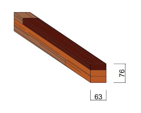 Carrelet Acajou 63 x 76 mm