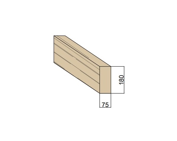 Panne en bois massif 75 x 180 mm