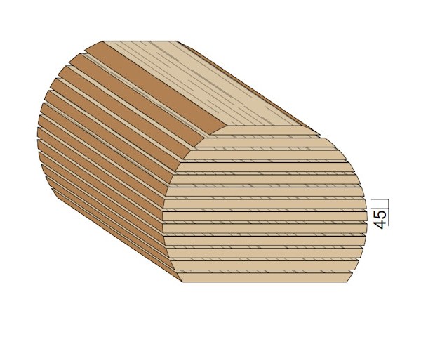 Bois en plot - Bille de Chêne 45 mm