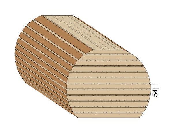 Bois en plot - Bille de Chêne 54 mm