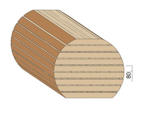 Bois en plot - Bille de Chêne 80 mm