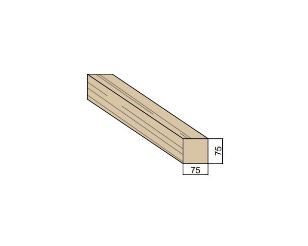 Chevron en bois massif 75 x 75 mm