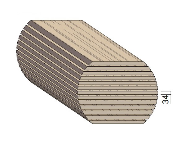 Bois en plot - Bille de Frêne 34 mm