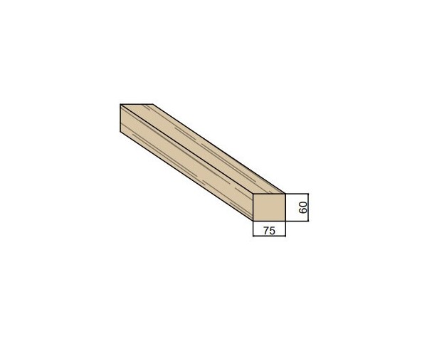 Chevron en bois massif 75 x 60 mm