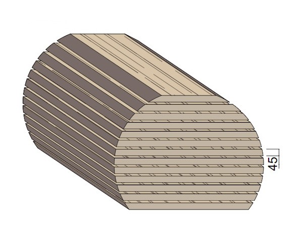 Bois en plot - Bille de Frêne 45 mm