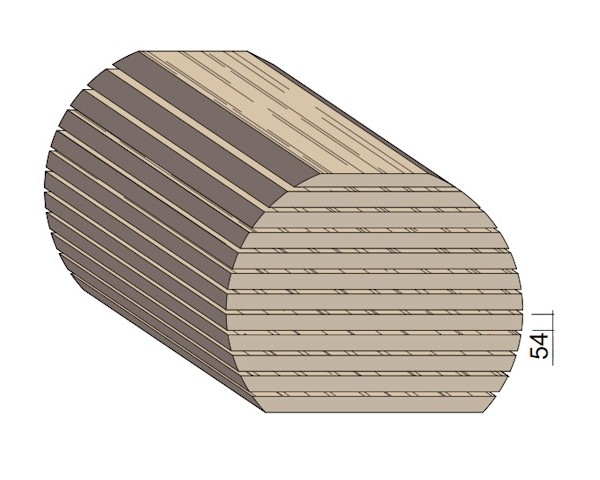 Bois en plot - Bille de Frêne 54 mm