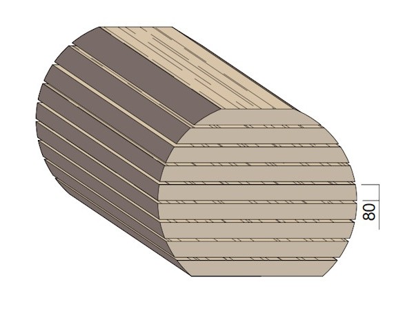 Bois en plot - Bille de Frêne 80 mm