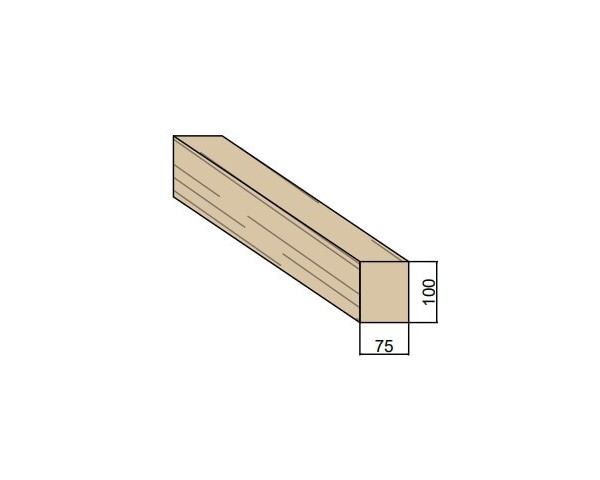 Chevron en bois massif 75 x 100 mm