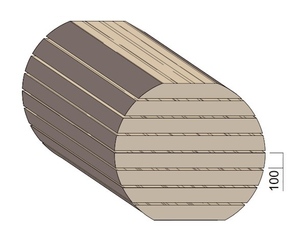 Bois en plot - Bille de Frêne 100 mm