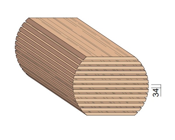 Bois en plot - Bille de Hêtre 34 mm