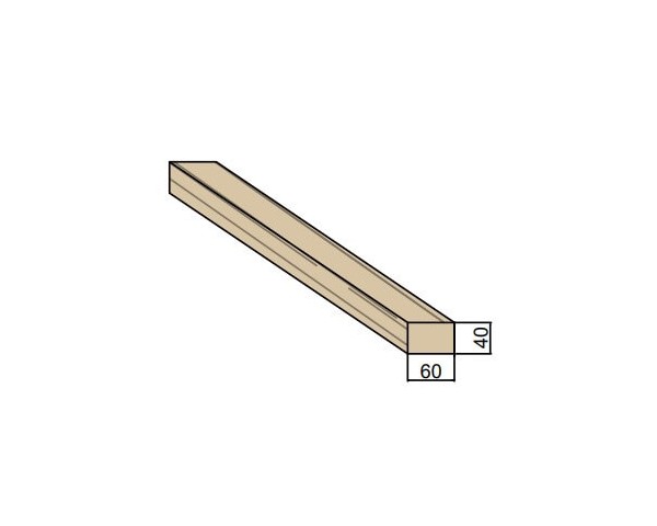 Liteau en bois massif 60 x 40 mm