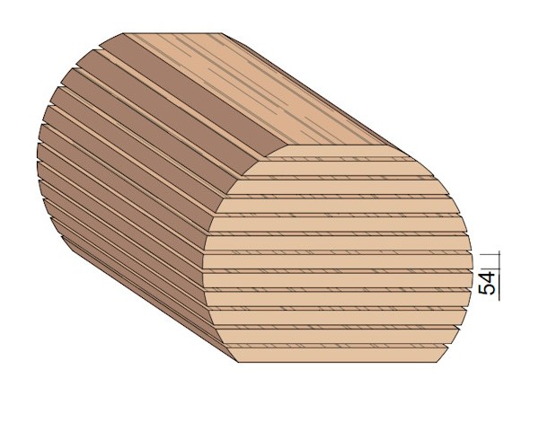 Bois en plot - Bille de Hêtre 54 mm