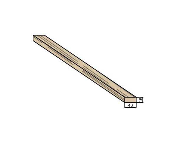 Liteau en bois massif 40 x 15 mm