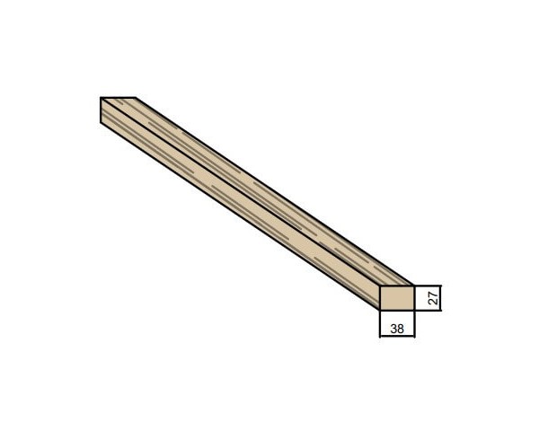 Liteau en bois massif 38 x 27 mm