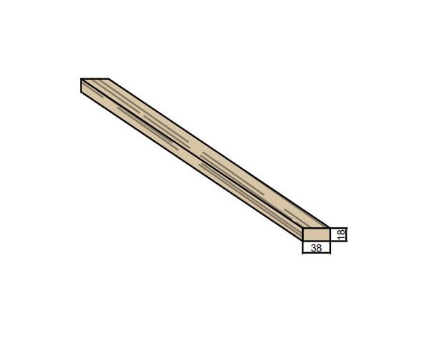 Liteau en bois massif 38 x 18 mm