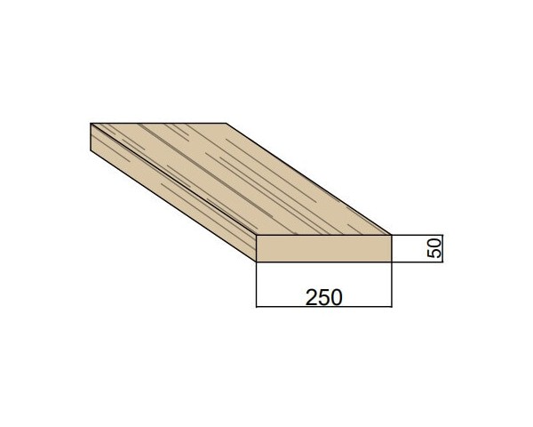 Plateau Maçon en bois massif 250 x 50 mm